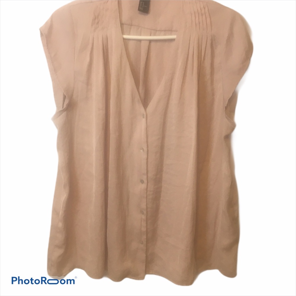 H&M Pink Button Up Top Size 14